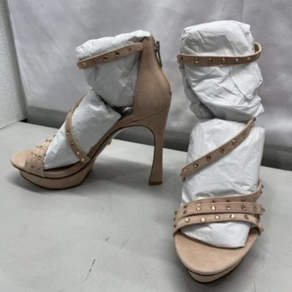 NEW PELLE MODA Women's 9M Neela Blush Kid Suede Platform Heels - Picture 4 of 6